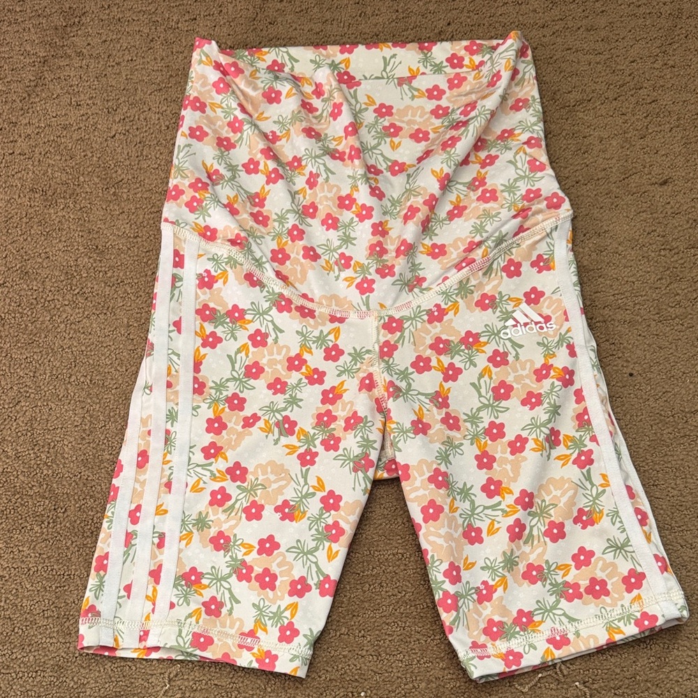 Adidas Maternity Floral Print Biker Shorts